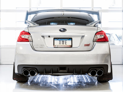 AWE Tuning Subaru STI VA / WRX GV / STI GV Sedan Touring Edition Exhaust - Chrome Silver Tip (102mm) 3015-42104 3015-42104 Photo - Mounted