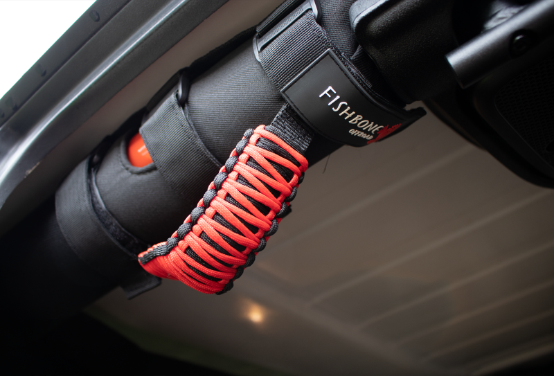 Fishbone Offroad Paracord Grab Handles w/Three Straps Red FB55280 FB55280 Photo - lifestyle view