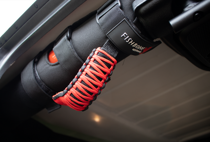 Fishbone Offroad Paracord Grab Handles w/Three Straps Red FB55280 FB55280 Photo - lifestyle view