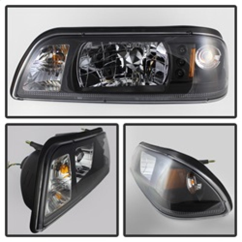 Spyder Ford Mustang 87-93 1PC LED (Replaceable LEDs)Crystal Headlights Black HD-YD-FM87-1PC-LED-BK 5012531 5012531 Photo - Unmounted