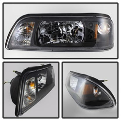 Spyder Ford Mustang 87-93 1PC LED (Replaceable LEDs)Crystal Headlights Black HD-YD-FM87-1PC-LED-BK 5012531 5012531 Photo - Unmounted