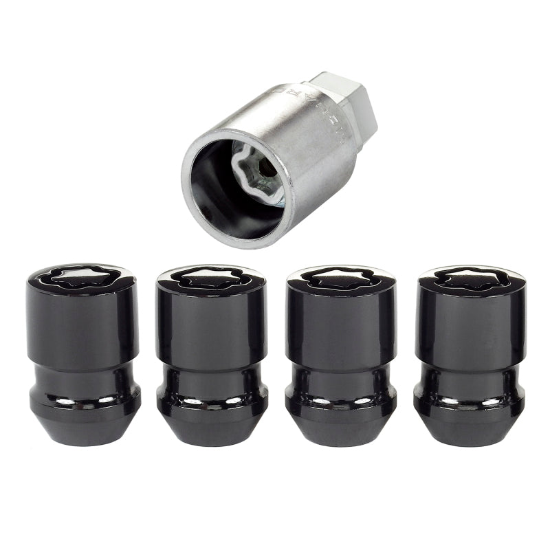 McGard Wheel Lock Nut Set - 4pk. (Cone Seat) 1/2-20 / 3/4 & 13/16 Dual Hex / 1.28in. Length - Black 24025 24025 Photo - Primary