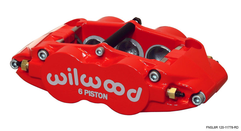 Wilwood Caliper-FNSL6R-RH - Red, 1.62/1.12/1.12" Pistons, 1.25" 120-11778-RD Photo - Primary