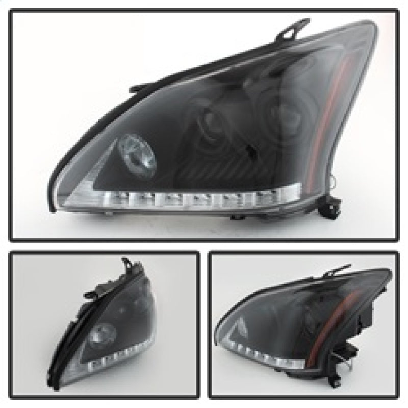 Spyder Lexus RX330 2004-2006 Projector Headlights Halogen Model- DRL LED Blk PRO-YD-LRX35004-DRL-BK 5076779 5076779 Photo - Unmounted