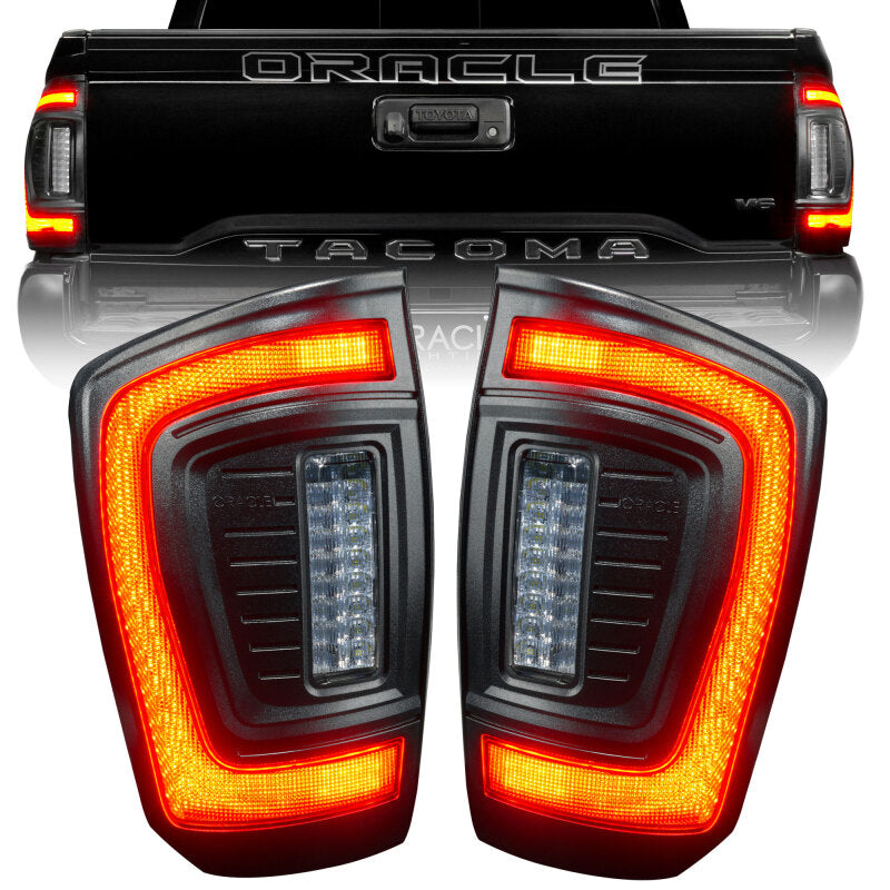 ORACLE Lighting 16-23 Gen 3 Toyota Tacoma Black Series Flush Style LED Tail Lights 5911-504-T 5911-504-T Photo - Primary