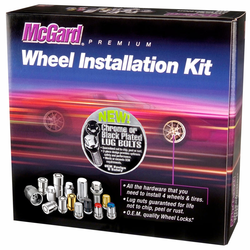 McGard 5 Lug Hex Install Kit w/Locks (Radius Seat Bolt) M14X1.5 / 17mm Hex / 27.5mm Shank L - Chrome 68174 68174 Photo - Primary