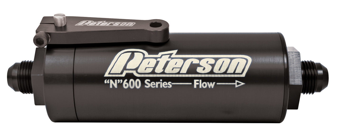 Peterson Fluid Systems Fuel Filter -8AN 60 Micron Ball Valve 09-0607