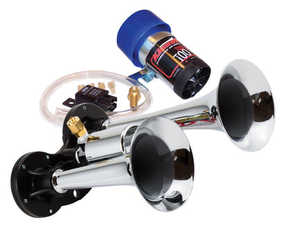 Kleinn Air Horns Kleinn Chrome Direct Drive Dual Horn/ 6.5In/4.5In - Chrome-Plated Zinc Alloy 6126 6126 Photo - Primary