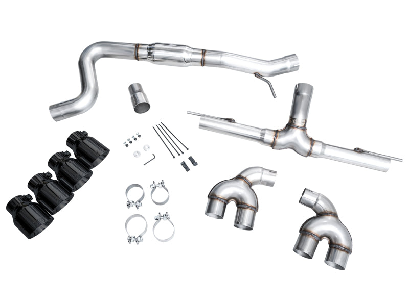 AWE Tuning AWE MK8 Volkswagen Golf R 3in Track Edition Quad Exhaust - Diamond Black Tips 3020-43658 3020-43658 Photo - out of package