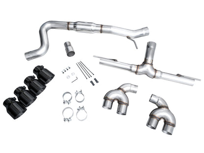 AWE Tuning AWE MK8 Volkswagen Golf R 3in Track Edition Quad Exhaust - Diamond Black Tips 3020-43658 3020-43658 Photo - out of package