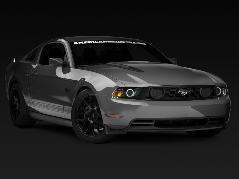 Raxiom 10-12 Ford Mustang w/ Headlights CCFL Halo Projector Headlights- Black Housing (Clear Lens) 101685 101685 Photo - Close Up