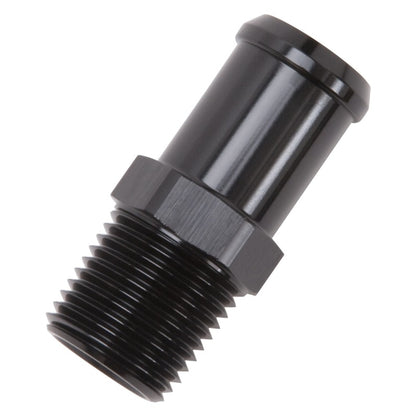 Edelbrock Hose End, Straight, 1/2" NPT TO 3/4" Barb, Black Anodize 8183 Photo - Unmounted