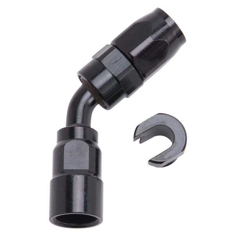 Russell Performance 5/16in SAE Quick Disc Female to -6 Hose Black 45 Degree Hose End 611263 611263 Photo - Primary