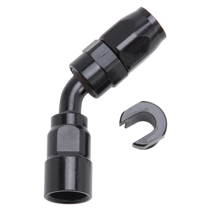 Russell Performance 5/16in SAE Quick Disc Female to -6 Hose Black 45 Degree Hose End 611263 611263 Photo - Primary