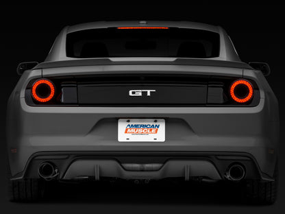 Raxiom 15-22 Ford Mustang Halo LED Tail Lights - Gloss Black Housing (Smoked Lens) 393827 393827 Photo - Close Up
