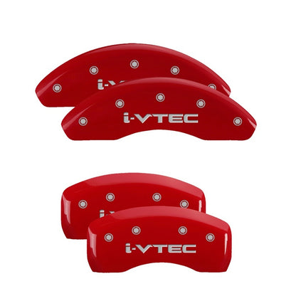 MGP 4 Caliper Covers Engraved Front & Rear i-Vtec Red finish silver ch 20197SIVTRD 20197SIVTRD Photo - Primary