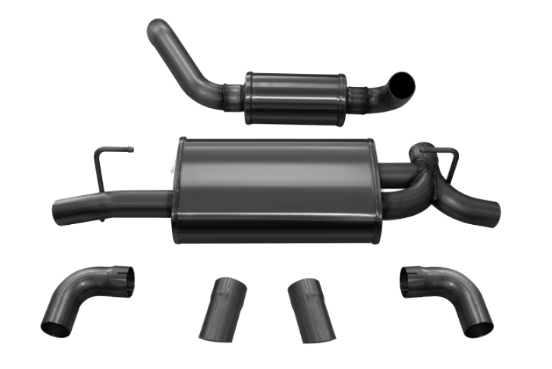 Corsa 18+ Jeep Wrangler JL 2.5in Dual Rear Turn Down Exit Black Touring Axle-Back Exhaust 21015BLK 21015BLK Photo - Primary