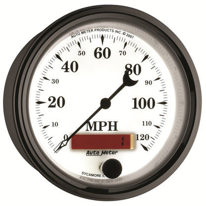 AutoMeter Gauge Speedometer 3-3/8in. 120MPH Elec. Prog. W/ Lcd Odo Old Tyme Wht II 1287 1287 User 6