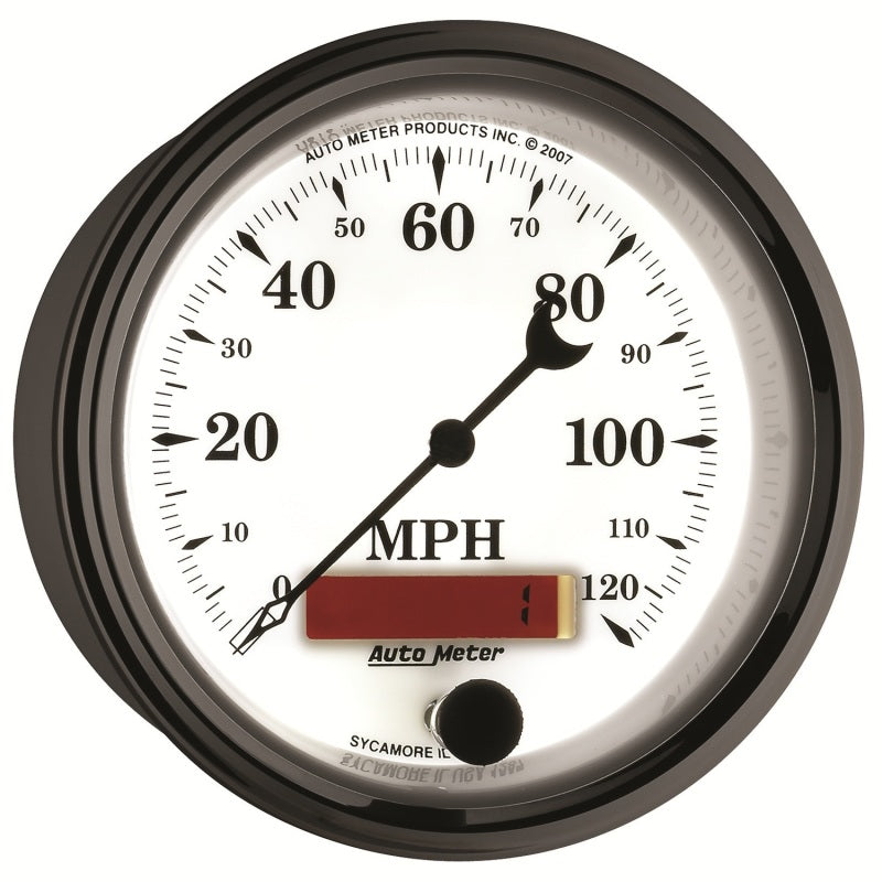 AutoMeter Gauge Speedometer 3-3/8in. 120MPH Elec. Prog. W/ Lcd Odo Old Tyme Wht II 1287 1287 User 6