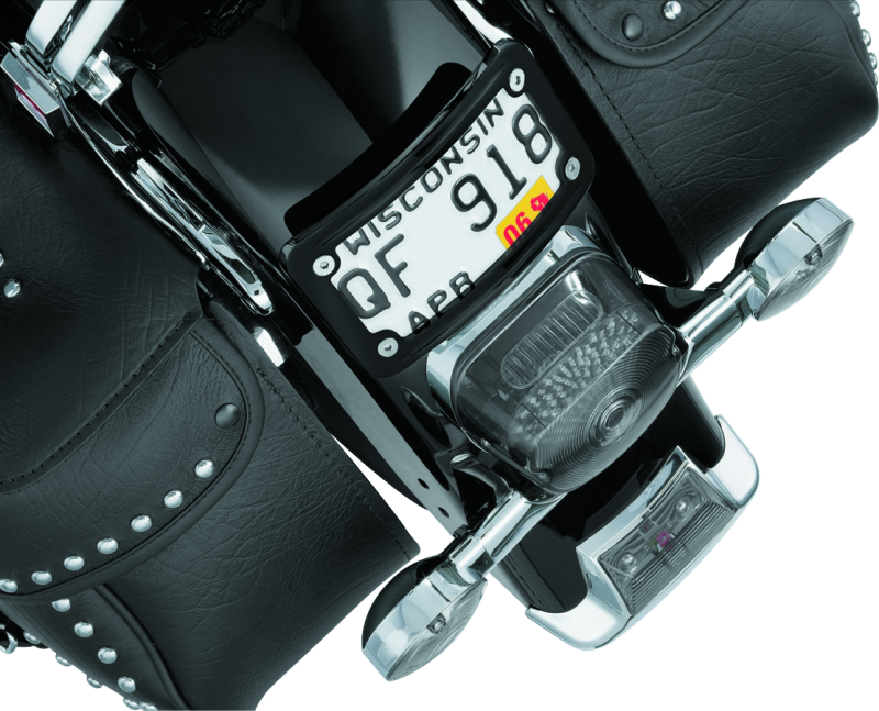 Kuryakyn Laydown Curved Licplt Frm-Blk 3148 3148 User 1