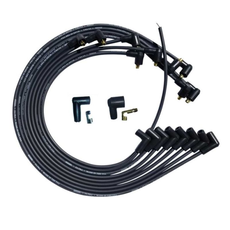 Moroso SBC Under Header 90 Deg Plug 90 Deg Non-HEI Unsleeved Ultra Spark Plug Wire Set - Black 51029 51029 User 1