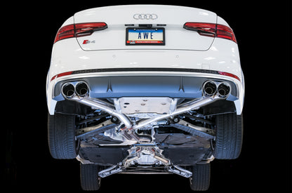 AWE Tuning Audi B9 S4 Track Edition Exhaust - Non-Resonated (Silver 102mm Tips) 3010-42054 3010-42054 Photo - Mounted