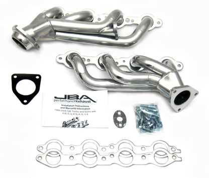 JBA 99-01 GM Truck 4.8L/5.3L LS w/o A.I.R. w/EGR 1-5/8in Primary Silver Ctd Cat4Ward Header 1850SJS 1850SJS Photo - Primary