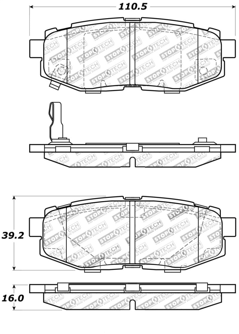 StopTech Street Performance Pads Rear FR-S BRZ 309.11240 Photo - Primary