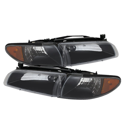 SPYDER Xtune Pontiac Grand Prix 97-03 Crystal Headlights w/ Amber Corner Lights HD-JH-PGPRIX-SET-AM-BK 9023347 9023347 Photo - Primary