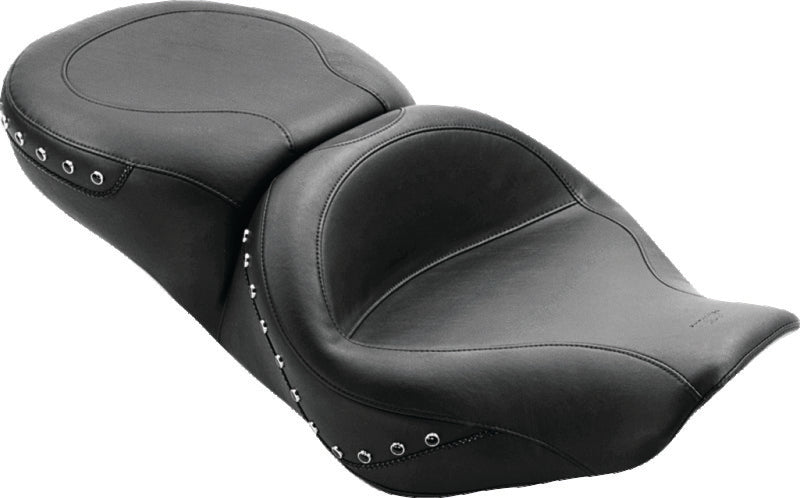 Mustang Motorcycle Mustang 97-07 Harley Rd King,06-07 Str Glide,00-05 Eagle Hightail Std Tour Pass Seat w/Studs - Black 75577 75577 Photo - Primary