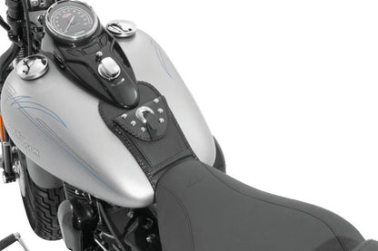 Mustang Motorcycle Mustang 08-13 Harley FLSTB Softail Tank Bib w/Studs - Black 93349 93349 Photo - Primary