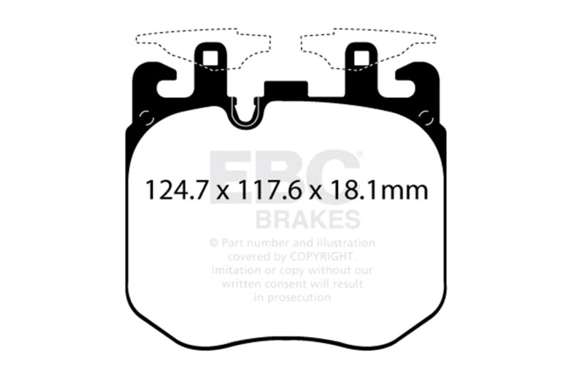 EBC 2015+ BMW 750 4.4L Twin Turbo (G12) Redstuff Front Brake Pads DP32304C DP32304C Photo - Primary