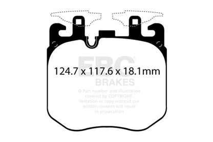 EBC 2015+ BMW 750 4.4L Twin Turbo (G12) Redstuff Front Brake Pads DP32304C DP32304C Photo - Primary