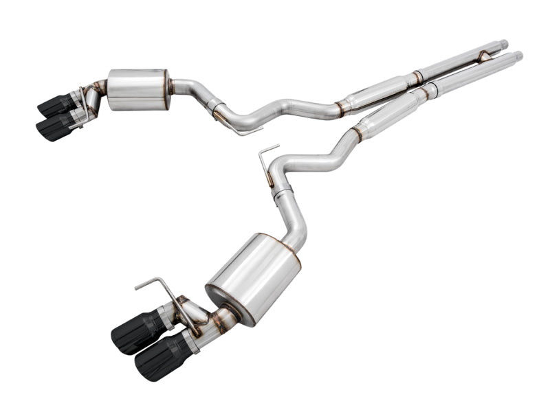 AWE Tuning 2018+ Ford Mustang GT (S550) Cat-back Exhaust - Touring Edition (Quad Diamond Black Tips) 3015-43106 3015-43106 Photo - Primary