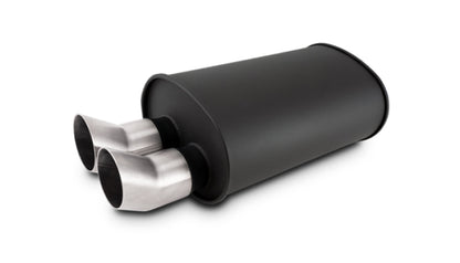 Vibrant Streetpower Flat Blk Muffler 9.5x6.75x15in Body Inlet ID 3in Tip OD 3in w/Dual DTM Tips 12336 12336 Photo - Primary