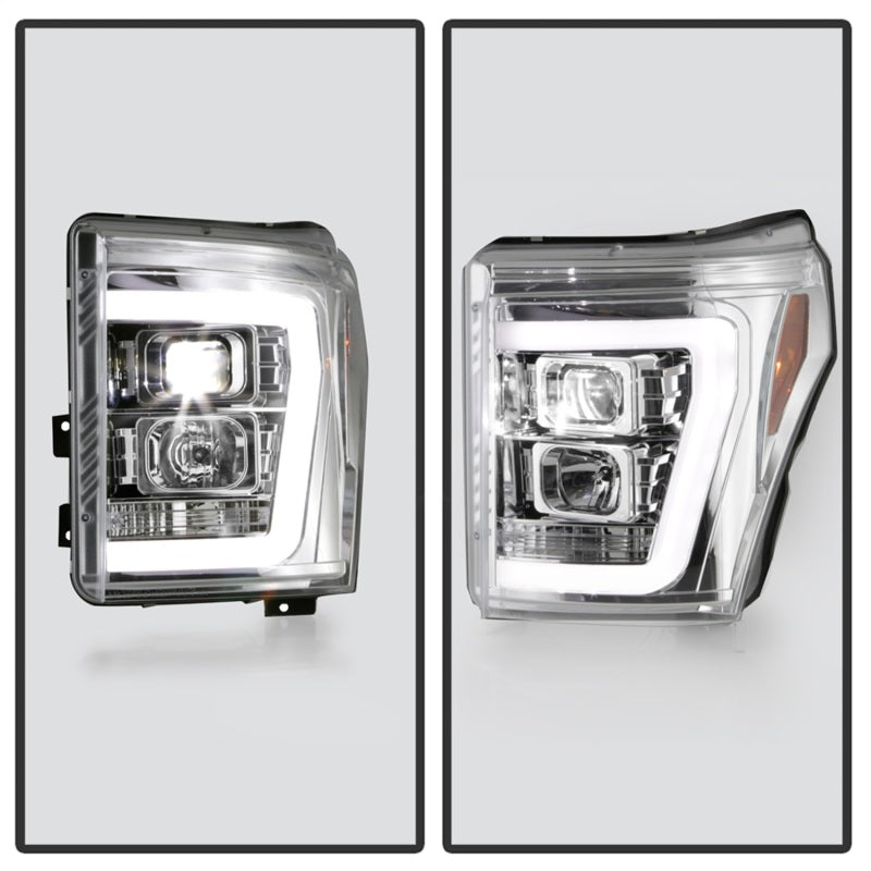 Spyder Ford F250/350/450 11-16 V2 High-Power LED Headlights-White Light Bar-Chrome PRO-YD-FS11V2PL-C 5087881 5087881 Photo - Unmounted