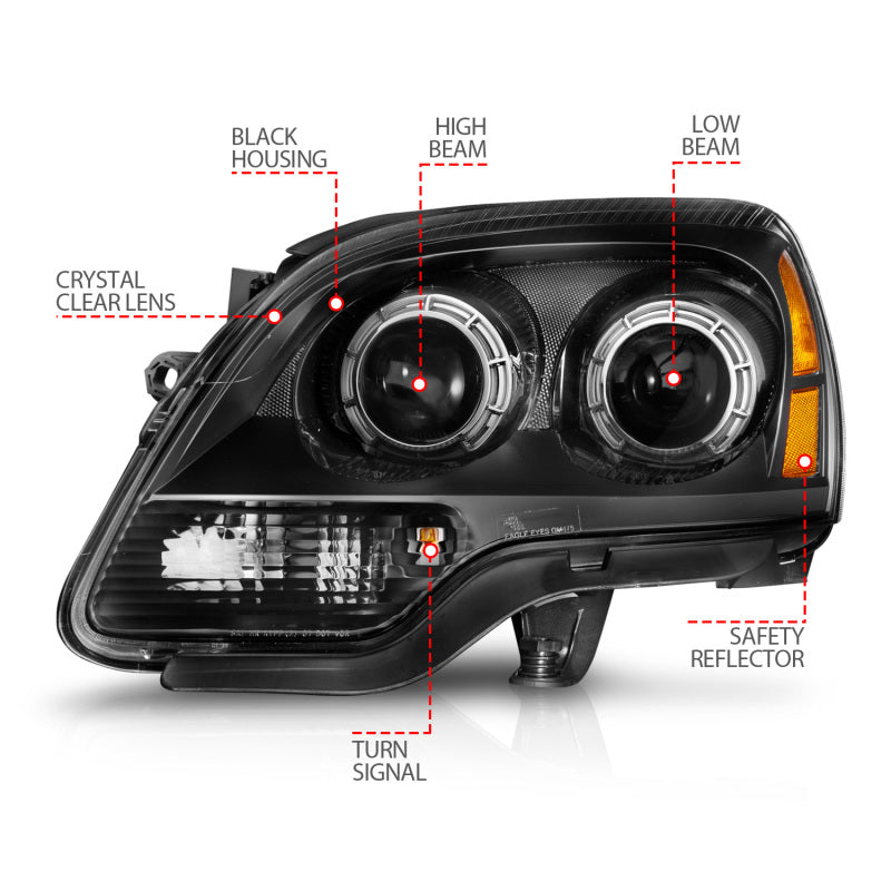 Anzo 99-17 GMC Sierra/Denali Headlights Chrome Amber (w/C Light Bars) 111523 111523 Photo - Unmounted