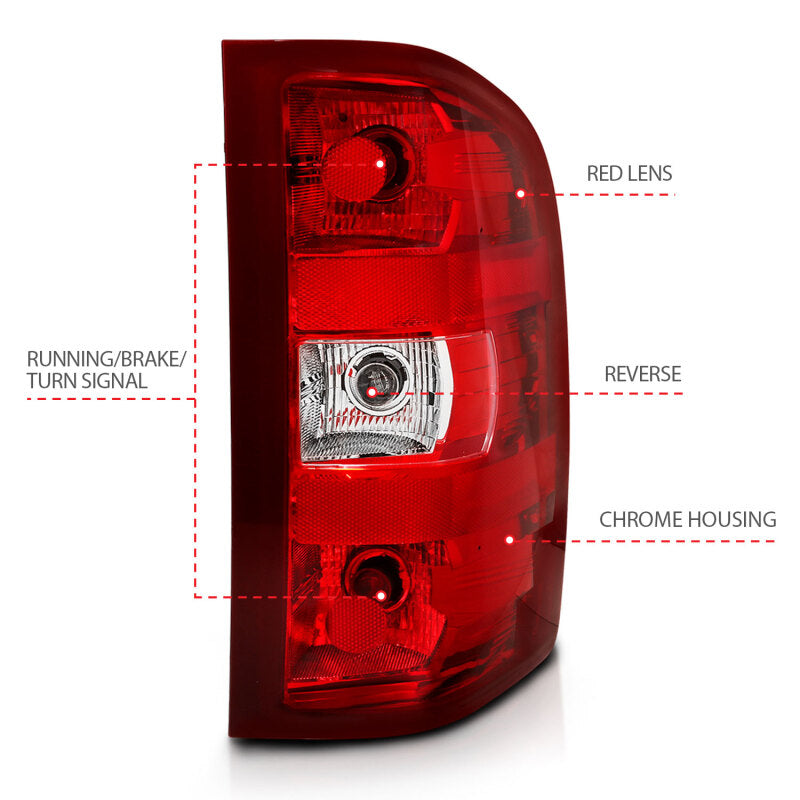 ANZO 2007-2013 Chevy Silverado Taillight Red/Clear Lens (OE Replacement) 311303 311303 User 2