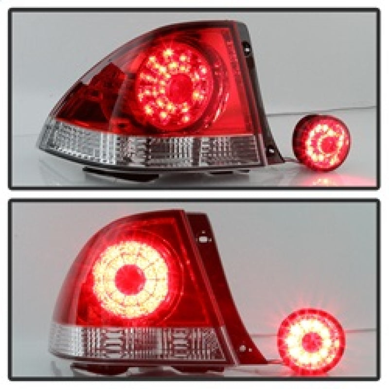 Spyder 01-03 Lexus IS300 LED Tail Lights - Red Clear ALT-YD-LIS300-LED-SET-RC 5085061 5085061 Photo - Unmounted
