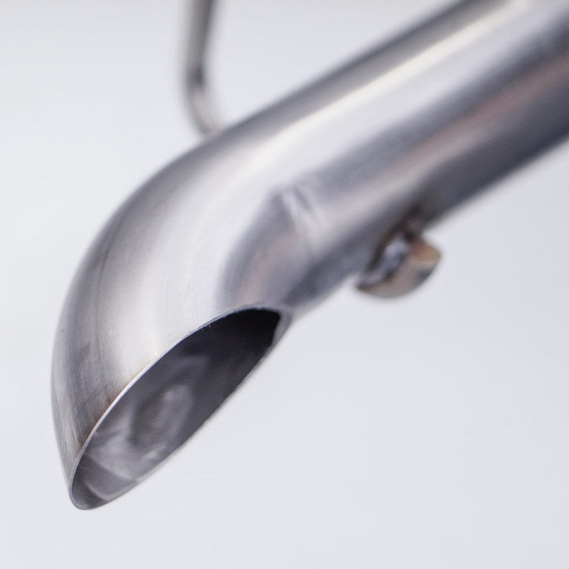 Stainless Works 2018+ Jeep Wrangler JL 304SS Factory Connect 2.5in Cat Back Dump Exhaust System JPJLUCBD JPJLUCBD Photo - Close Up
