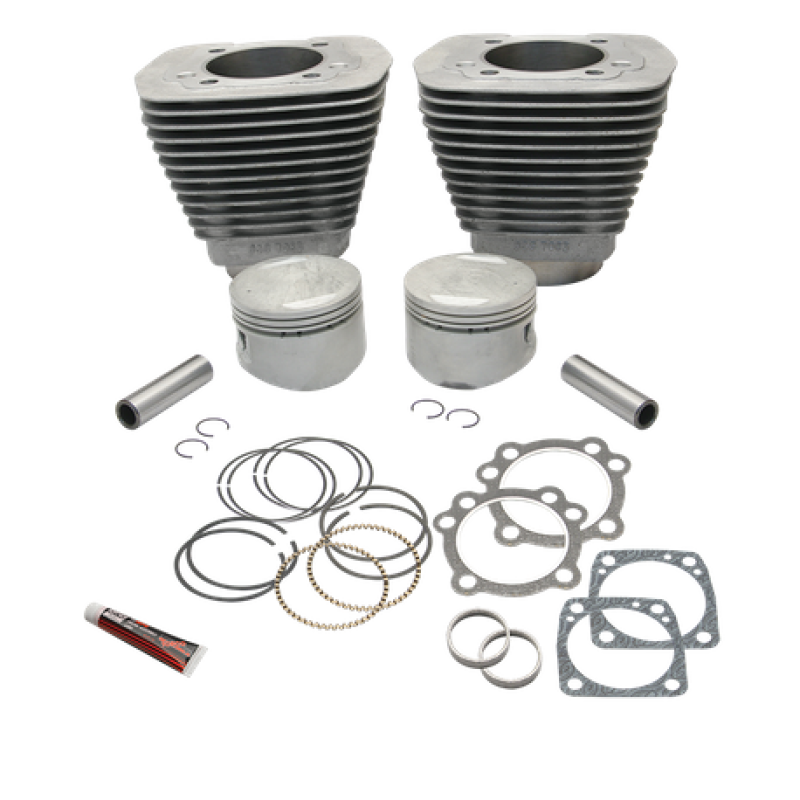 S&S Cycle S&S Cylinder 84-99 BT w/Super Stock Cylinder Heads 89in 3 1/2in Bore Cylinder & Piston Kit - Natural 91-7211