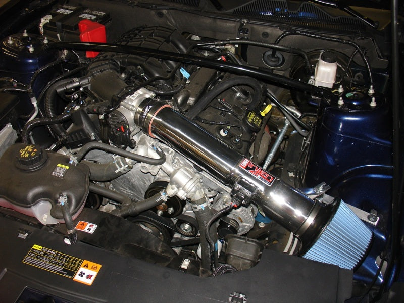 Injen 11-13 Ford Mustang V6 3.7L Wrinkle Black Power-Flow Air Intake System PF9022WB PF9022WB Photo - Mounted