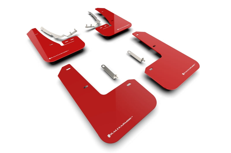 Rally Armor 2022 MK8 Volkswagen Golf GTI/R Red UR Mud Flap w/ White Logo MF80-UR-RD/WH MF80-UR-RD/WH Photo - Primary