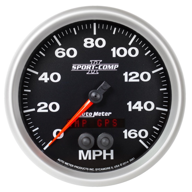 Autometer Sport-Comp II 5in 0-140MPH In-Dash Electronic GPS Programmable Speedometer 3681 3681 Photo - Primary