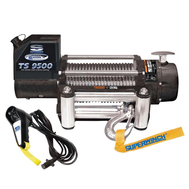 Superwinch 9500 LBS 12 VDC 11/32in x 95ft Steel Rope Tiger Shark 9500 Winch 1595200 1595200 Photo - Primary