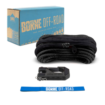Borne Off-Road Winch Hook - 3/8in Rope - Hand Strap - Black BNWN-SR-38-85KBK BNWN-SR-38-85KBK Photo - Primary