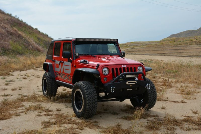 DV8 Offroad 07-18 Jeep Wrangler JK Metal Heat Dispersion Hood - Primer Black HDMB07-02 HDMB07-02 Photo - Close Up
