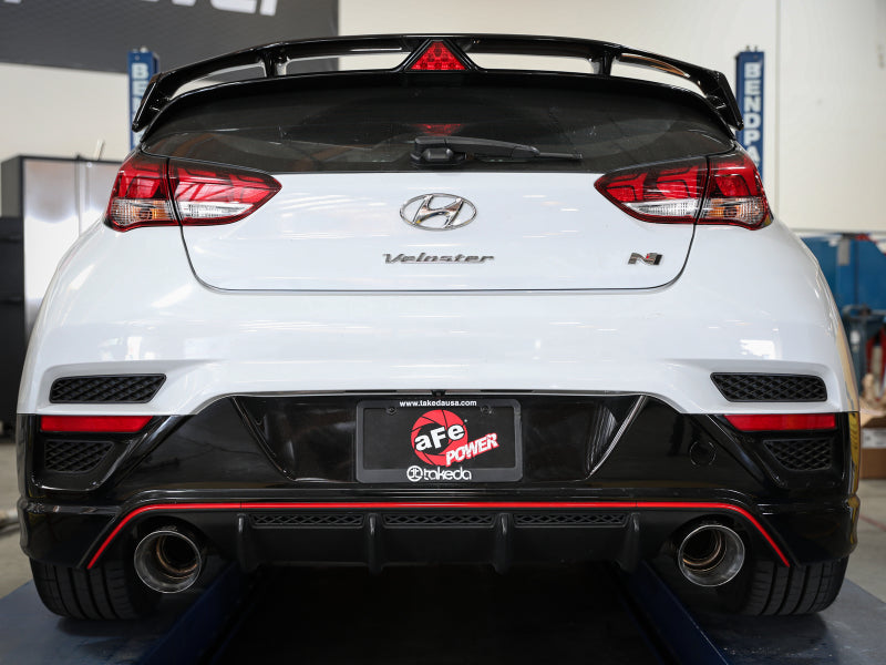 aFe Takeda Exhaust Axle-Back 19-20 Hyundai Veloster N 304SS Polished Dual Tips Exhaust 49-37009-P 49-37009-P Photo - Mounted
