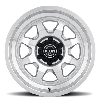 ICON Nuevo 17 X 8.5 5 X 4.5 0mm Offset 4.75in BS Silver Machined 8117856547SM 8117856547SM Photo - Unmounted