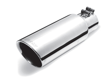 Gibson Round Dual Wall Angle-Cut Tip - 4in OD/2.5in Inlet/8in Length - Stainless 500417 500417 Photo - Primary